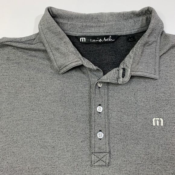 Travis Mathew Shirt Mens XL Grey Royal Links Golf Club Droptail Hem Polo - Picture 3 of 10